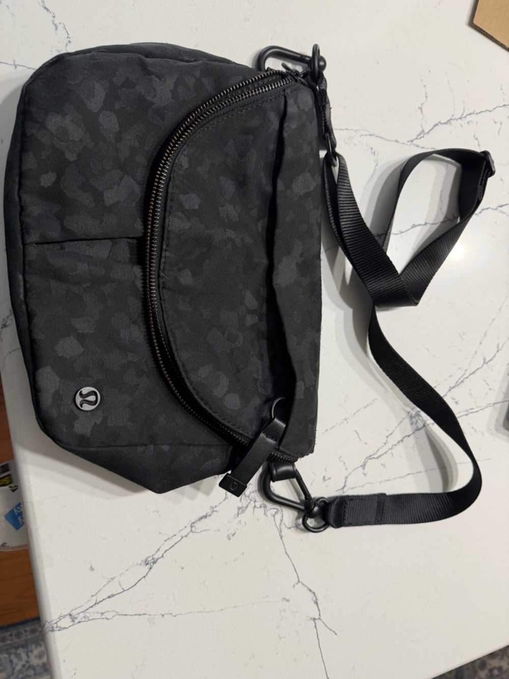 lululemon athletica Black Patterned Crossbody Belt Bag
